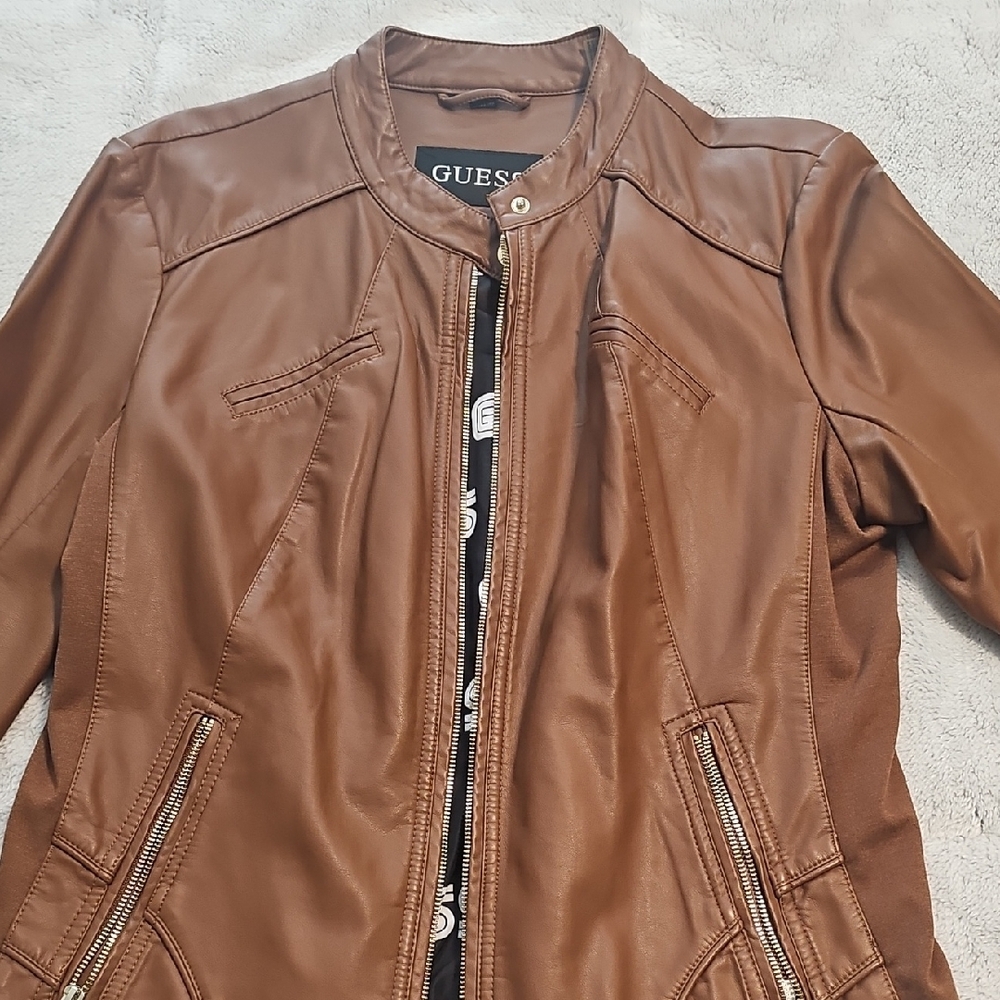 GUESS Women's Brown Leather Jacket